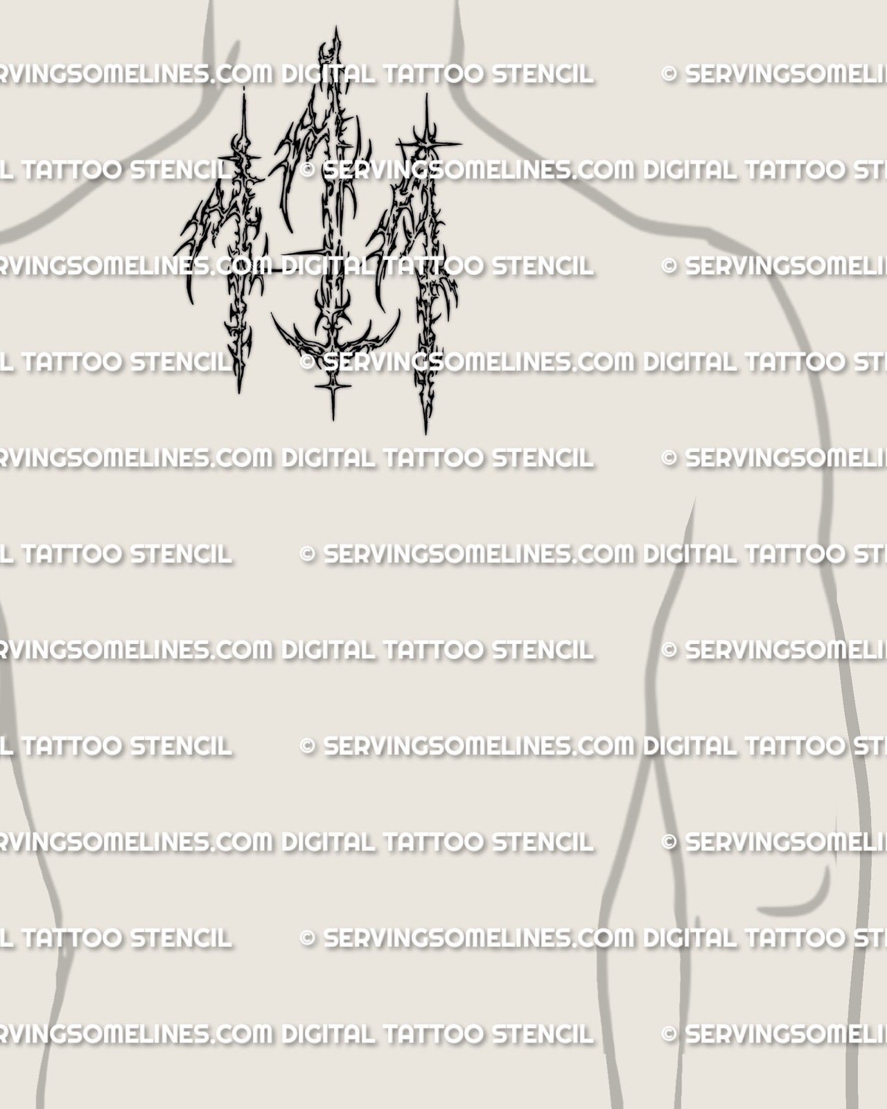 111 tattoo stencil download for back of neck placement, clean angel number 111 design in cyber sigil style, printable high resolution stencil files.