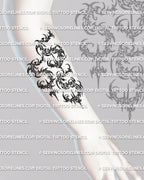 Cybersigilism 555 tattoo stencil shown on forearm placement preview, angel number 555 download files