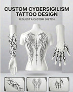 Custom cyber tribal tattoo design service for sharp ornamental stencil files made around your idea and placement.