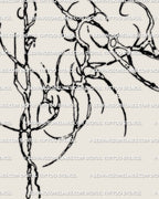 closeup view of cyber biomech spine tattoo showing sharp linework, abstract engineered curves, and modern masculine tribal structure
