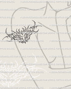 womens upper arm tattoo mockup showing small cybersigil heart design with modern ornamental curves, minimalist feminine symbol on shoulder area