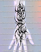 Cybersigilism heart tattoo flowing from the back of the hand through the wrist into the lower forearm with stacked blackwork hearts and sharp neotribal forms