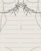 womens underboob tattoo mockup with ornamental heart stencil sized to flatter chest center offering modern feminine underbust tattoo idea