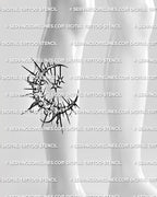Gothic moon tattoo stencil shown on calf placement with spiked crescent shape, black shading, and hanging stars