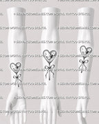 Heart lollipop tattoo stencil shown as forearm and wrist placement preview with candy heart shape and scorpion detail.
