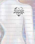 Thorny Love Lettering Tattoo Stencil - Grunge Heart and Spiky Font Design