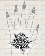 Leopard print rose tattoo shown on hand placement with spotted rose petals and compact flower shape