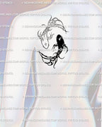Ornamental koi fish tattoo on the back shoulder; arched fins and sigil flourishes seat naturally on the scapula for a refined yet fierce look.