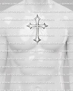 Printable cross tattoo stencil shown on mens chest center placement, with shaded cross outline and light ray detail.