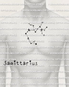 Sagittarius constellation tattoo stencil printable zodiac star design centered on men’s chest, clean linework digital download
