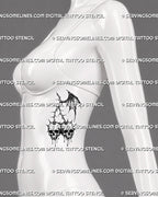 Skull cherry tattoo shown on womens ribs with twin dripping cherries, spiked stems, and dark gothic fruit linework.