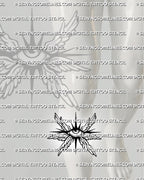 Small seraphim eye tattoo shown on under knee placement, with winged eye shape, dot shading, and clear starburst detail. 