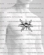 Small winged seraphim eye tattoo shown on mens chest center placement, with central eye, compact wings, and sharp rays.