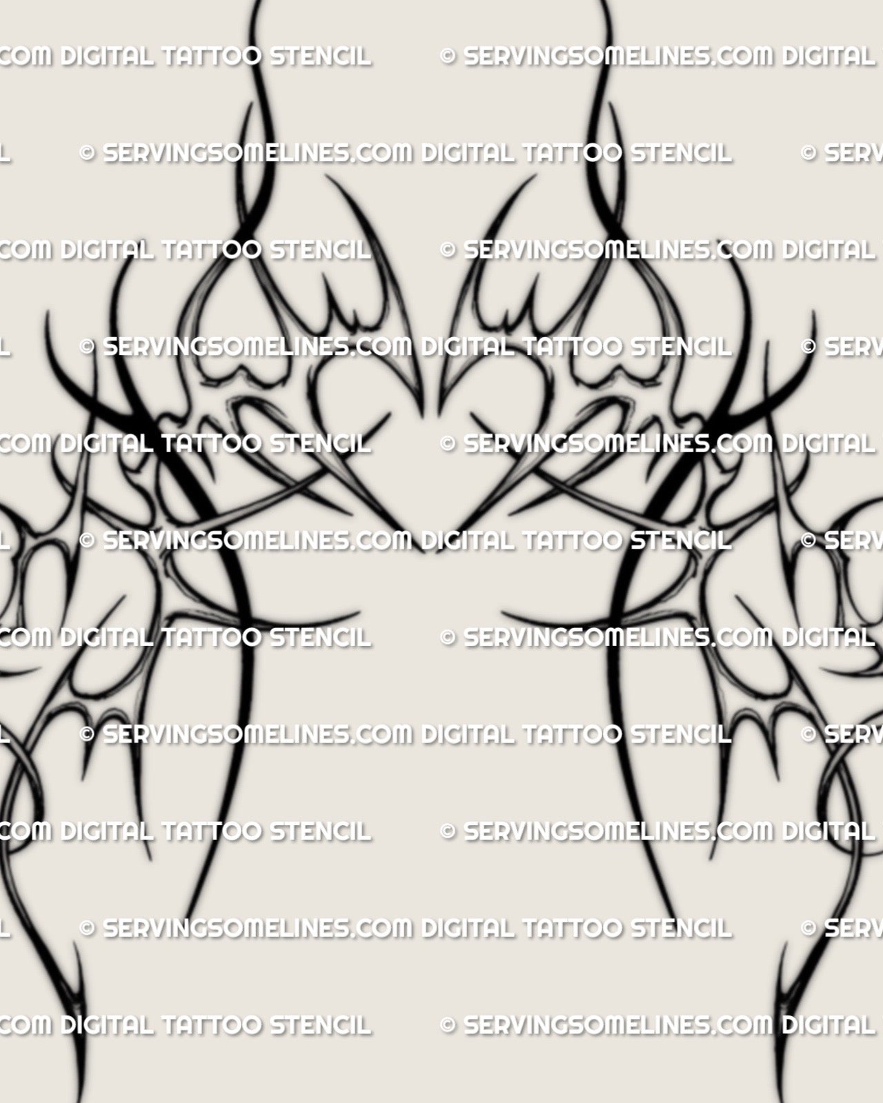 closeup of underbust tattoo stencil with fine line ornament and heart details showing delicate structure for feminine chest tattoo ideas
