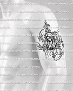 Virgin Mary tattoo shown on mens upper arm placement, with gothic frame, rosary detail, candles, and veiled portrait.