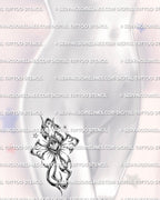 Y2K tribal cross tattoo shown on women’s hip placement with sacred heart center, star accents, and metallic shaded edges.