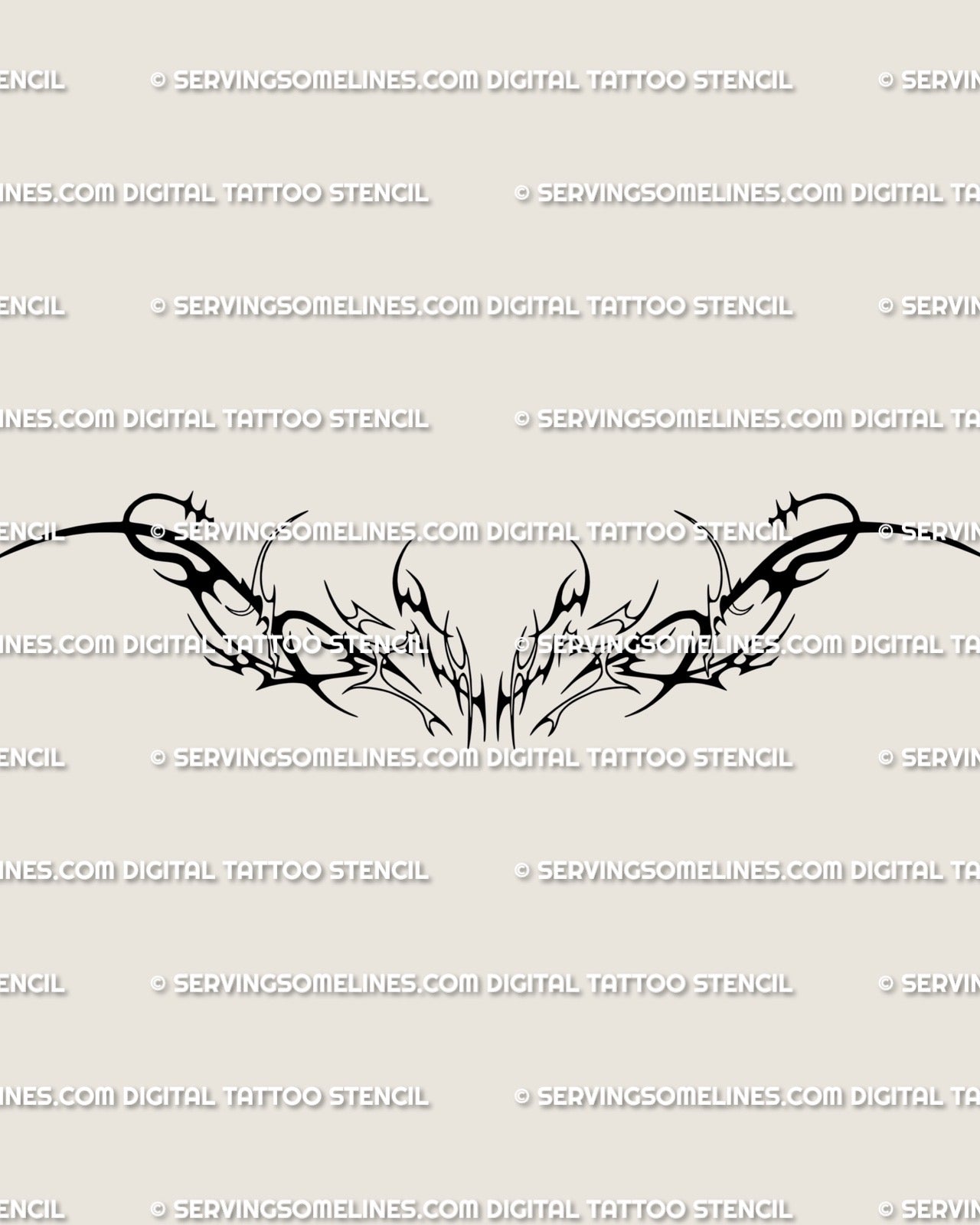 Cybersigilism ornamental chest tattoo design in neotribal linework, abstract tribal tattoo art ready for digital download and printing.