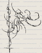 Close detail of biomech spine tattoo showing sharp engineered linework and a modern asymmetrical shoulder structure