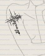 Celestial key tattoo stencil shown on feminine arm placement, star charm key tattoo with chain detail.