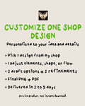 Customize one shop tattoo design, 2 draft options, PNG and PDF by email, 2 to 5 day turnaround, service not instant download.