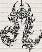 Cyber sigil Leo symbol tattoo stencil, zodiac Leo sign glyph design as a digital download, high resolution PNG JPG PDF for tattoo transfer.