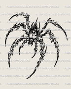 Cyber sigil spider stencil file, gothic arachnid tattoo design download, clean line breaks for crisp stencil printing