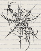 Cyber sigil web tattoo template download, printable spider web design with clean linework and high-resolution stencil files.