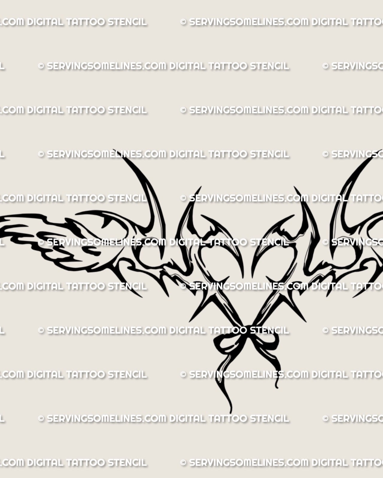 Cyber Sigilism Back Stencil Design