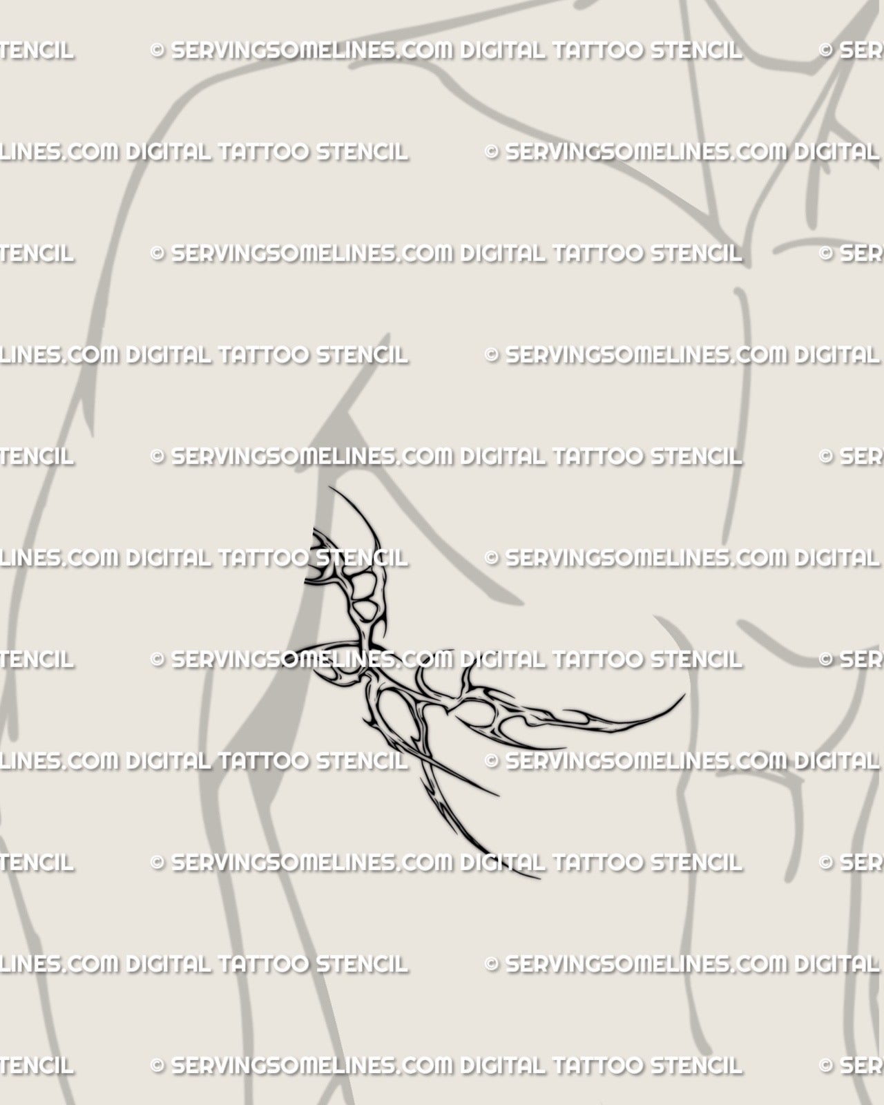 cyber tribal rib tattoo displayed on man’s side torso, sharp spiky pattern with ornamental cybersigilism flow and alien energy