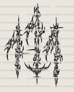 Cybersigilism 111 tattoo stencil digital download, sharp angel number 111 design in cyber sigil linework, printable PNG JPG PDF tattoo stencil files.