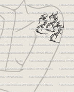 Angel number 222 tattoo stencil shown on upper arm placement example, cybersigilism number tattoo design, instant files