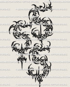 Angel number 555 tattoo download stencil, cybersigilism number tattoo design with sharp linework