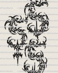 Cybersigilism 555 tattoo stencil download, angel number 555 design file set for clean stencil transfer