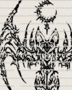 Cybersigilism bat tattoo stencil design, bold bat wings with cyber sigil linework, digital download files PNG JPG PDF.