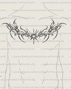 Cybersigilism chest piece star tattoo shown on men’s chest placement with a sharp star center and broad chest spread