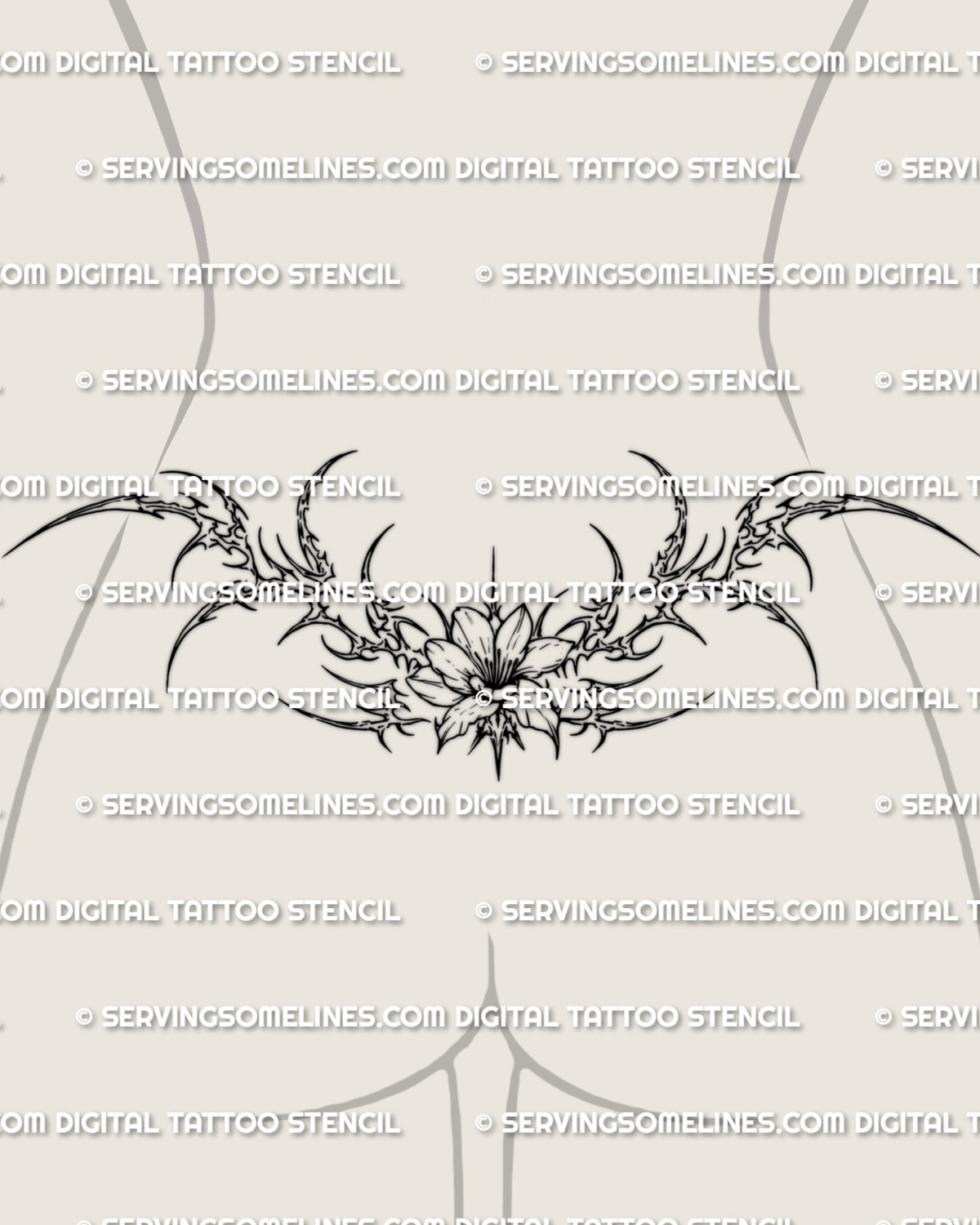 Lower Back & Tramp Stamp Tattoo Stencils – ServingSomeLines