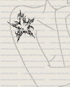 Cybersigilism star tattoo stencil on womens upper arm shoulder placement, single star design, cyber sigilism stencil download