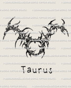 Cybersigilism Taurus tattoo stencil download, Taurus glyph design image for printing and stencil transfer.