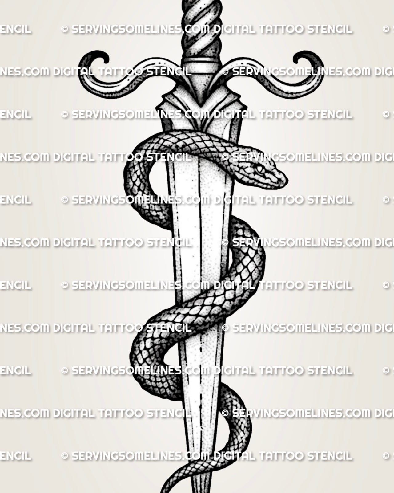 Tattoo Dagger And Snake