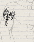 Demon skull winged key tattoo stencil displayed on upper arm placement, cyber tribal spikes, chain charm detail, high contrast linework.