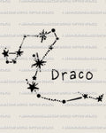 Draco constellation tattoo stencil download, dragon constellation star pattern with clean points and a simple connected path.