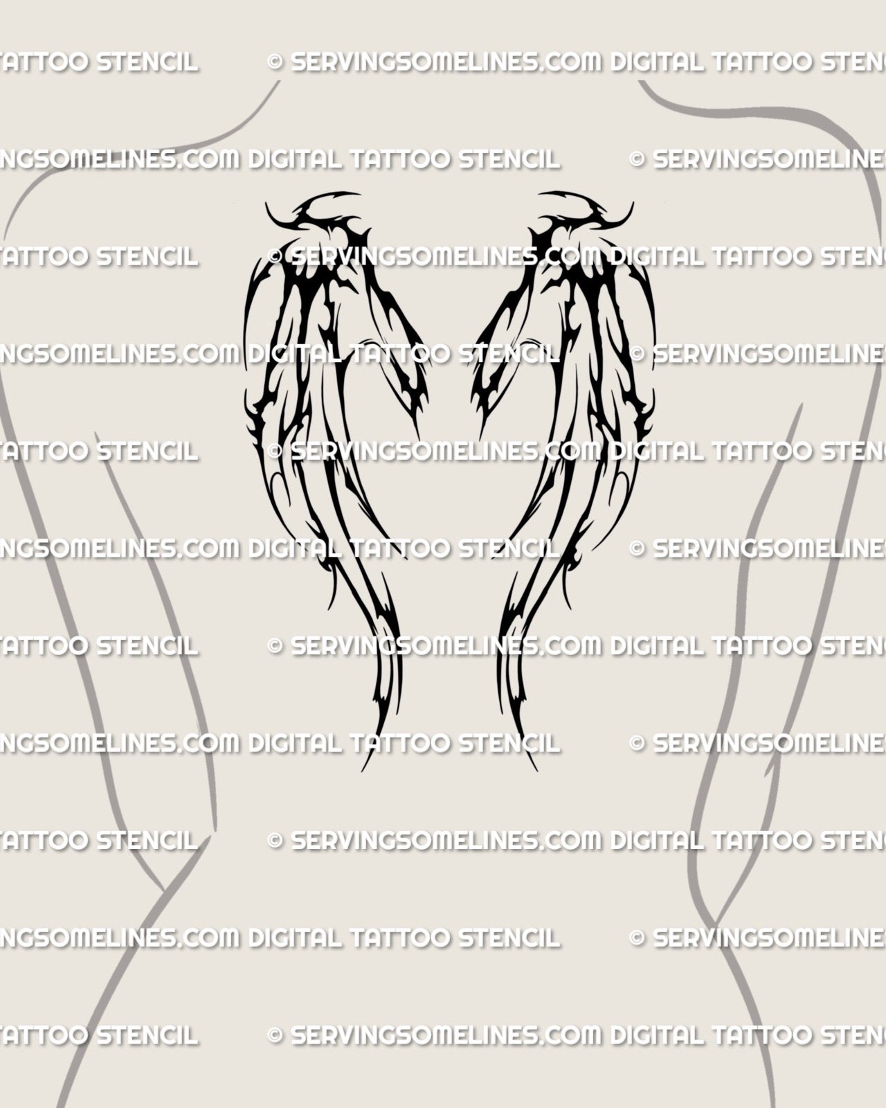 Gothic skeletal wings tattoo placed on woman’s upper back, demonic bone wing style for dark tribal back tattoos and alternative spine designs
