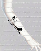 Girl smoking tattoo design placed on forearm, minimalist line art with panther outline, clean gothic feminine tattoo stencil aesthetic.