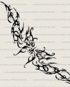 Gothic butterfly lower back tattoo stencil shown as a full design layout, with pointed wings and dark ornamental shaping.