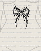 Gothic floral tattoo stencil shown on women’s stomach center placement, dark rose design offered as a clean digital tattoo stencil for buyers