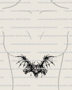 Hydra myth tattoo meaning piece, three headed dragon design with black wings flowing as gothic fantasy tattoo stencil.