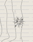 Leg placement sun tattoo in cybersigilism gothic style, tribal spiky rays and solar face linework forming elegant celestial sigil design.