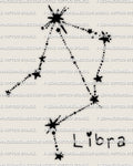Libra constellation tattoo stencil design, minimalist zodiac star layout, digital download PNG, JPEG, PDF