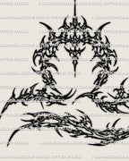 Close detail of Libra cyber sigil glyph, cybersigilism tattoo stencil download with sharp cuts and clean outline lines.