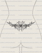 Lower waist placement variation of the spider web tattoo design, shown in a slightly smaller scale.